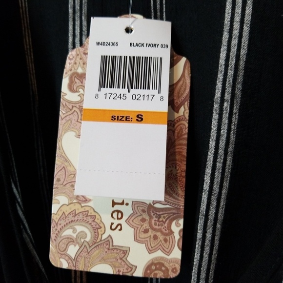 New Band Of Gypsies Striped Boho black white Crop Top SMall - Picture 8 of 9